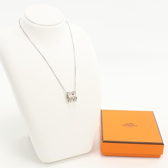 HERMES 中古美品 エルメス ネックレス POP H レディース シルバー  
