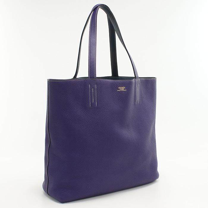 中古良品HERMES エルメス トートバッグ ドゥブルセンス36 □N刻印 レディース ブルー HERMES（エルメス） 中古良品 トートバッグ ドゥブルセンス36 □N刻印