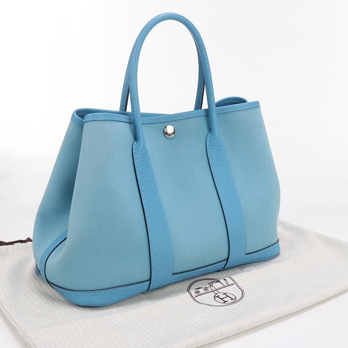 中古良品HERMES エルメス トートバッグ ガーデンパーティーTPM D刻印 レディース ブルー HERMES（エルメス） 中古良品 トートバッグ ガーデンパーティーTPM D