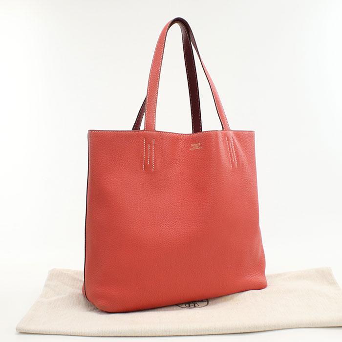 中古良品HERMES エルメス トートバッグ ドゥブルセンス36 □N刻印 レディース ピンク HERMES（エルメス） 中古良品 トートバッグ ドゥブルセンス36 □N刻印