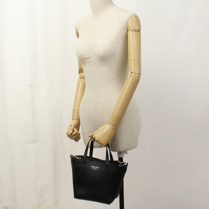■JIMMY CHOO(ジミーチュウ) 良品/ハンドバッグ / ブラック 黒 JIMMY CHOO（ジミーチュウ） 中古美品 ハンドバッグ 2WAY パンチング