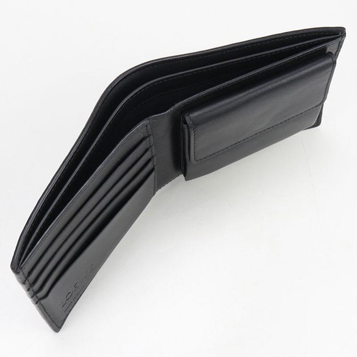 中古良品LOEWE ロエベ 二つ折り財布 C660501X03 バイフォールド ウォレット アナグラム メンズ ブラック LOEWE（ロエベ） 中古良品 二つ折り財布 C660501X03 バイフォールド