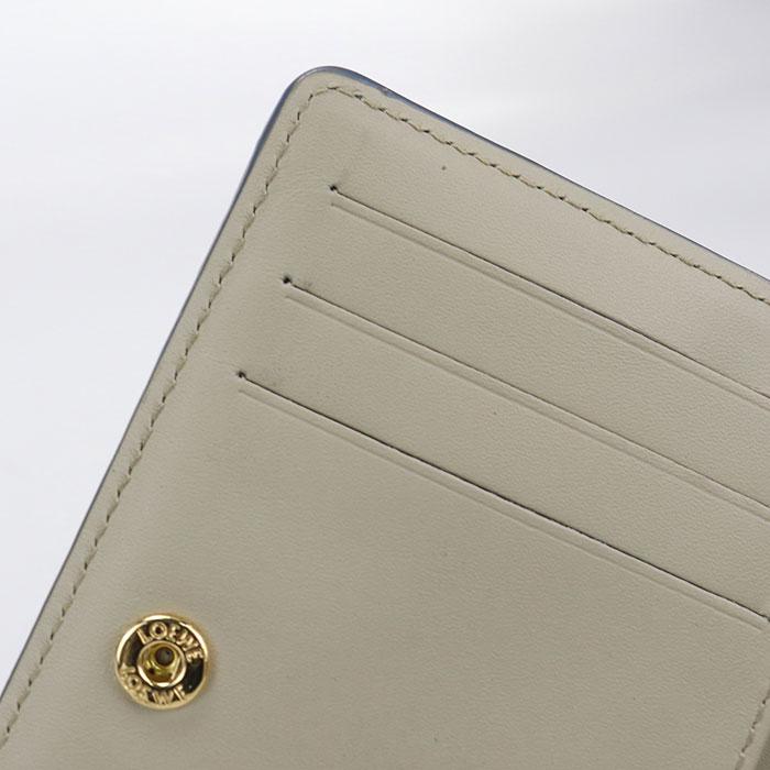 LOEWE（ロエベ） 中古美品 二つ折り財布 アナグラム レディース ブルー