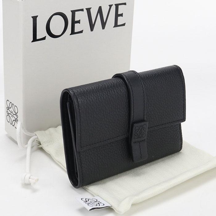 LOEWE ロエベ バーティカル ウォレット スモール ブラック 三つ折り財布 ロエベ アナグラム バーティカルウォレット スモール ブラック 三