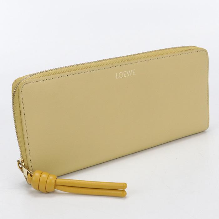 LOEWE ジップアラウンドウォレット イエロー LOEWE（ロエベ） ノット ジップアラウンド ウォレット 長財布 カーフ