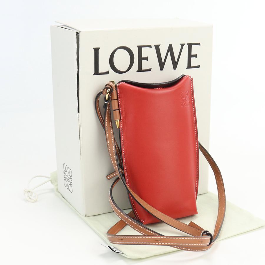 LOEWE 中古良品ロエベLOEWE ゲートポケット レザー ショルダーバッグ