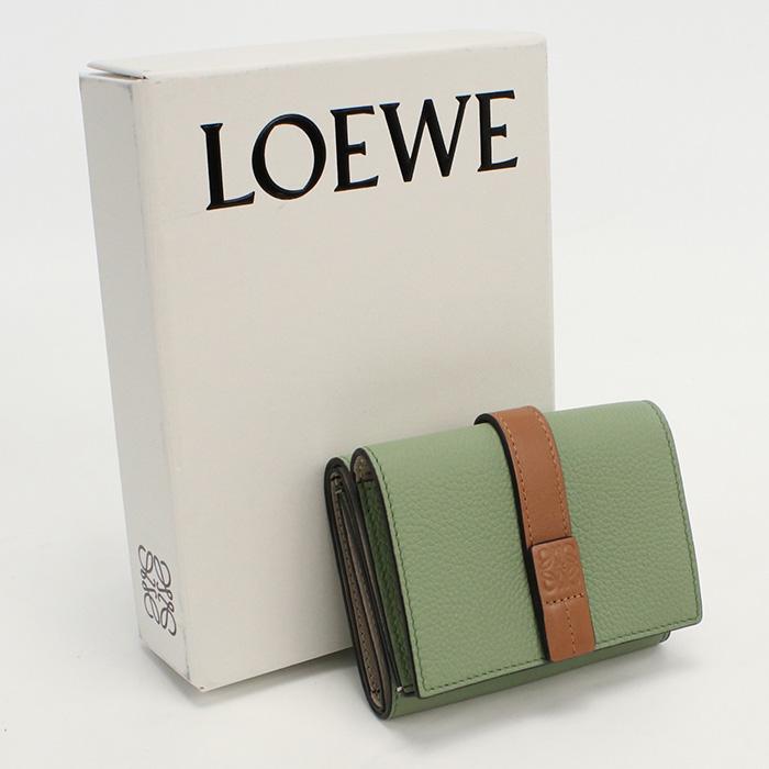 中古良品ロエベLOEWE トライフォールドウォレット 三つ折り財布 