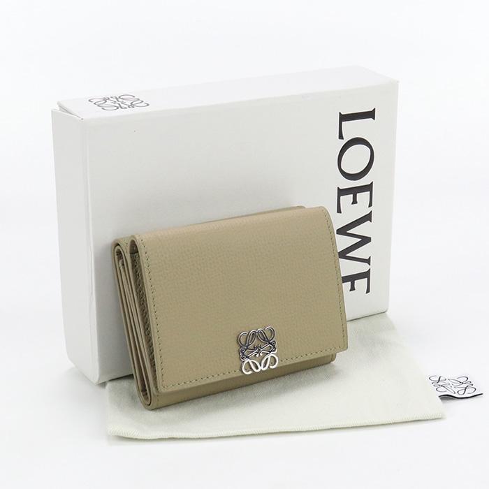 中古・未使用 LOEWE アナグラム トライフォールド ウォレット 