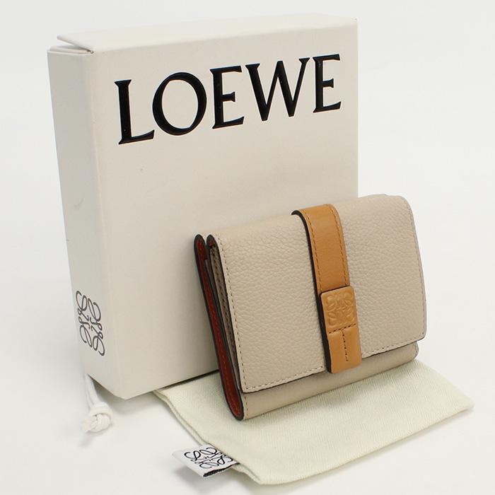 中古良品ロエベLOEWE トライフォールドウォレット 三つ折り財布 
