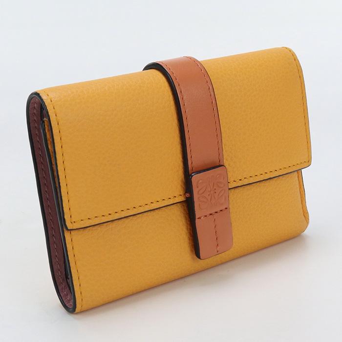 LOEWE 三つ折り財布 バーティカル ウォレット スモール オレンジ AB