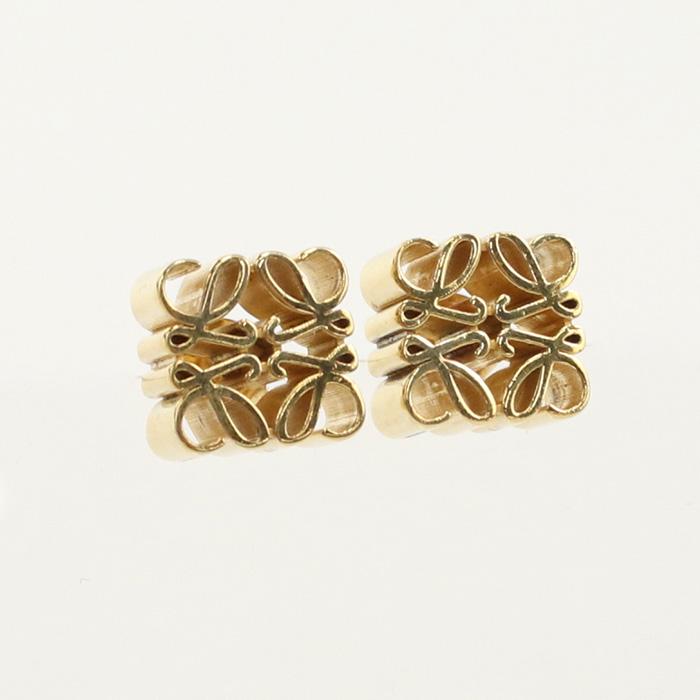 LOEWE アナグラム スタッド ピアス ゴールド【美品】 LOEWE アナグラム メタル スタッドピアス ゴールド