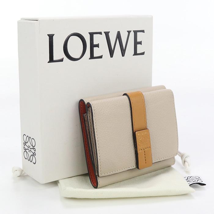 LOEWE 中古良品ロエベLOEWE トライフォールドウォレット スモール 