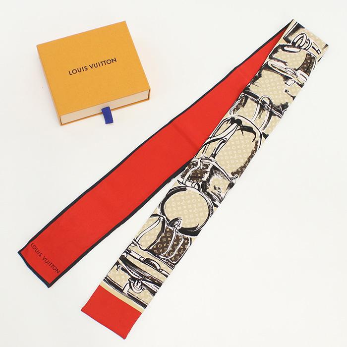 中古良品ルイ ヴィトンLOUIS VUITTON バンドー シルク スカーフ M73964 