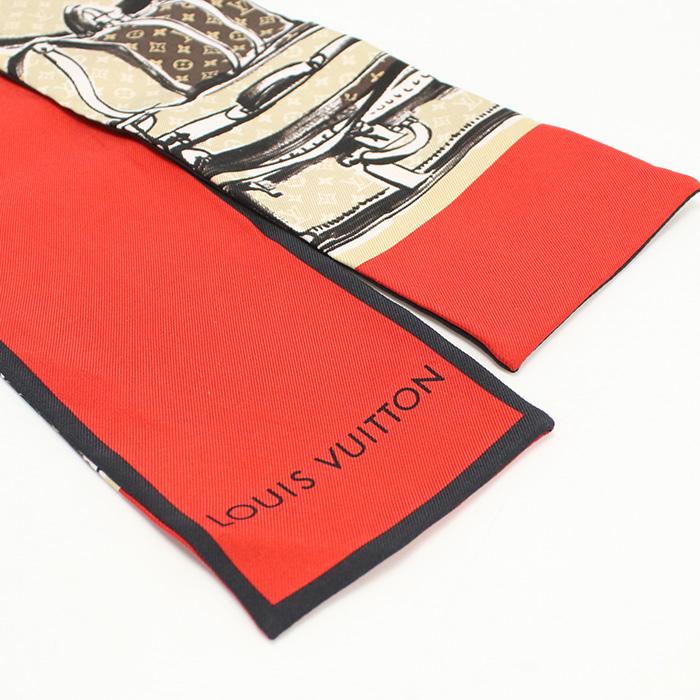 中古良品ルイ ヴィトンLOUIS VUITTON バンドー シルク スカーフ M73964 