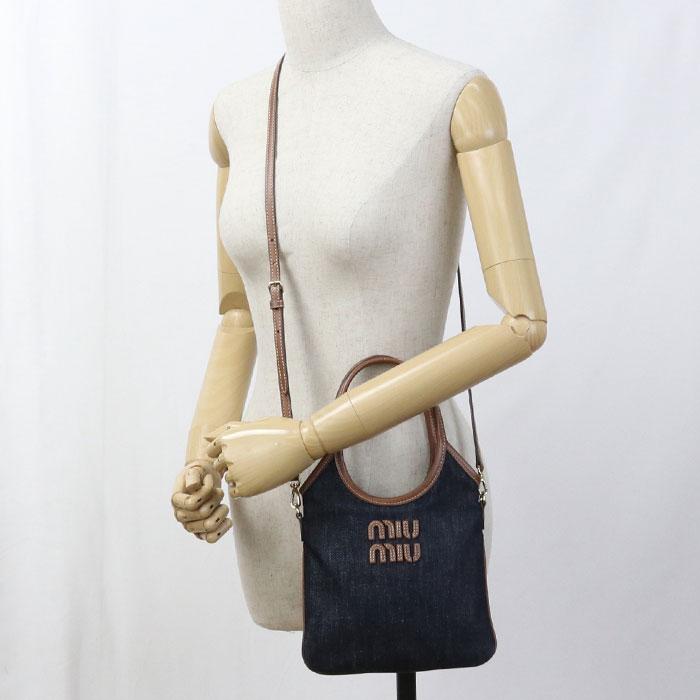 【中古・未使用】MIUMIU(OUTLET) ミュウミュウ アウトレット ショルダーバッグ 5BA281 ミニ　2WAY アイビー レディース ネイビー miu miu（ミュウミュウ） 中古・未使用 MIUMIU(OUTLET) アウトレット
