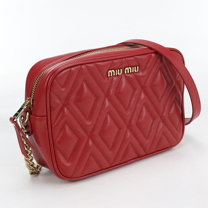miumiu チェーンショルダーバッグ　赤　中古 miu miu（ミュウミュウ） 中古良品 MIUMIU(OUTLET) アウトレット 斜め