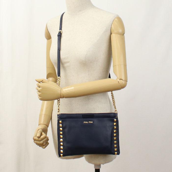 中古良品 MIUMIU(OUTLET) ミュウミュウ アウトレット 斜め掛け ショルダーバッグ 5BH356 2A8P F0016 2WAYの画像