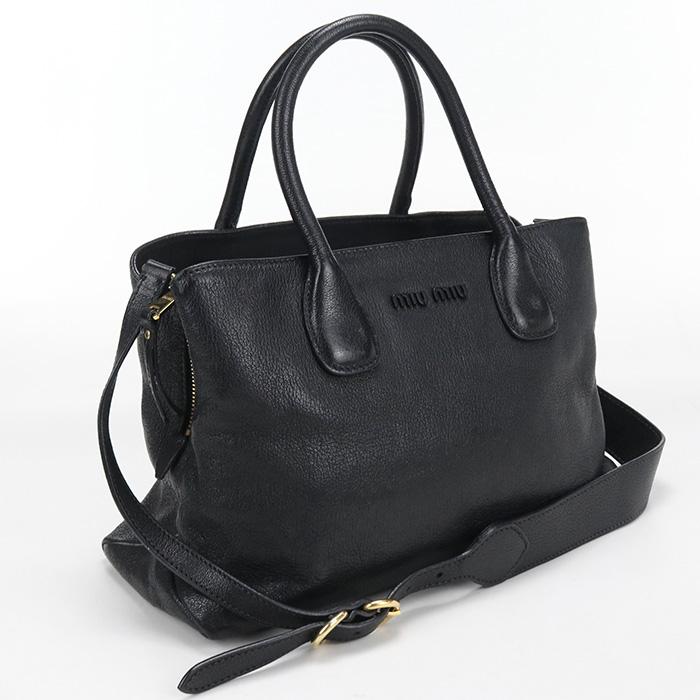 miu miu ミュウミュウ 黒 ブラック総柄デニムトートバッグ 2way miu miu（ミュウミュウ） 中古良品 MIUMIU(OUTLET) アウトレット