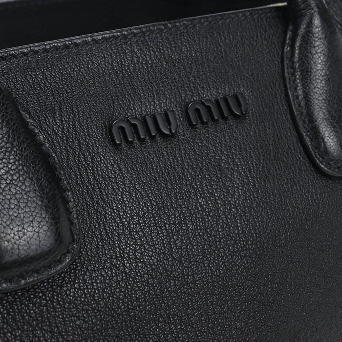 miu miu ミュウミュウ 黒 ブラック総柄デニムトートバッグ 2way miu miu（ミュウミュウ） 中古良品 MIUMIU(OUTLET) アウトレット