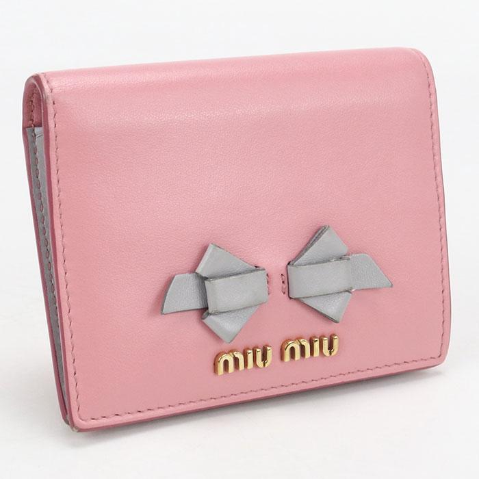 MIUMIU ミュウミュウ　ジャガード　ピンク　二つ折り財布 miu miu（ミュウミュウ） 中古 MIUMIU(OUTLET) アウトレット 二つ折り
