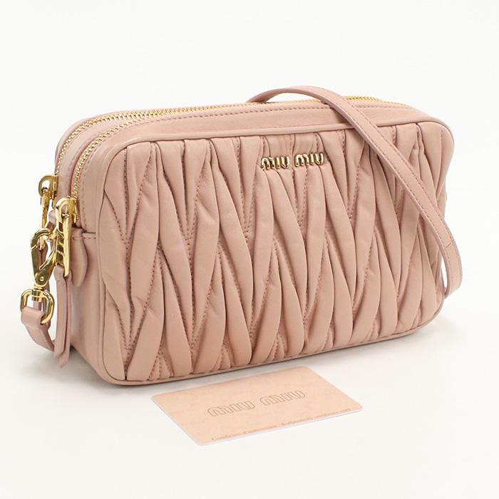 中古良品MIUMIU(OUTLET) ミュウミュウ アウトレット 斜め掛け ショルダーバッグ 5BC137 ヴィッテロダイノ レディース ピンク miu miu（ミュウミュウ） 中古 MIUMIU(OUTLET) アウトレット 斜め掛け
