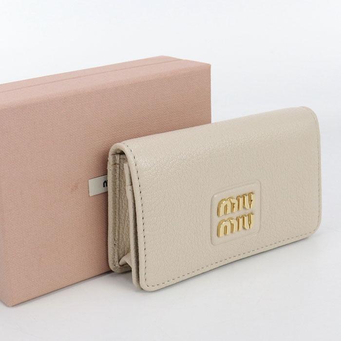 【中古・未使用】MIUMIU(OUTLET) ミュウミュウ アウトレット 名刺入れ レディース ベージュ miu miu（ミュウミュウ） 中古・未使用 MIUMIU(OUTLET) アウトレット