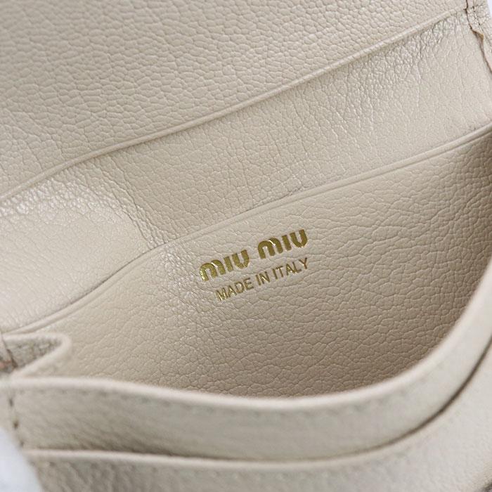 【中古・未使用】MIUMIU(OUTLET) ミュウミュウ アウトレット 名刺入れ レディース ベージュ miu miu（ミュウミュウ） 中古・未使用 MIUMIU(OUTLET) アウトレット