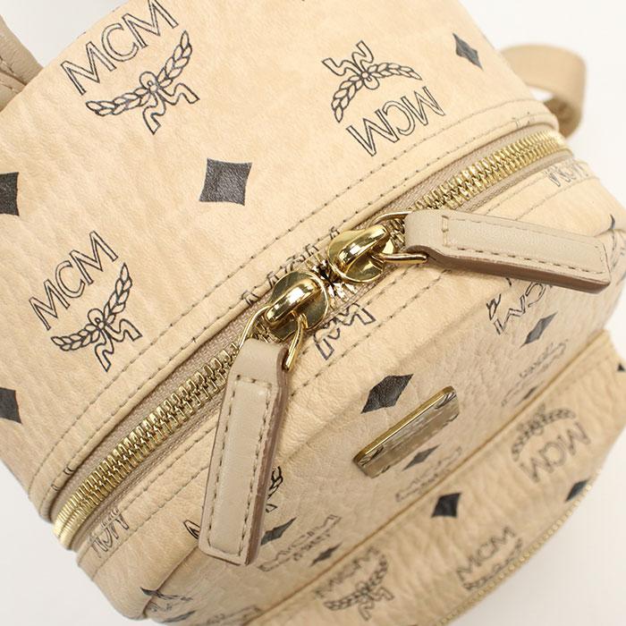 中古良品 MCM エムシーエム リュック MMK65VE41 IG001 スタッズ バック 