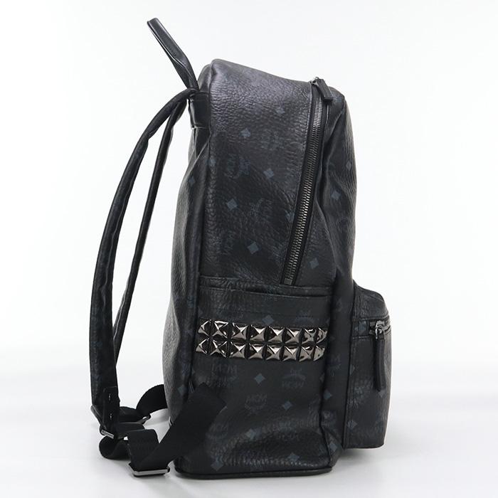 中古良品 MCM エムシーエム リュック MMK5SVE38 BK001 サイドスタッズ  