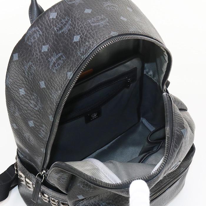 中古良品 MCM エムシーエム リュック MMK5SVE38 BK001 サイドスタッズ  