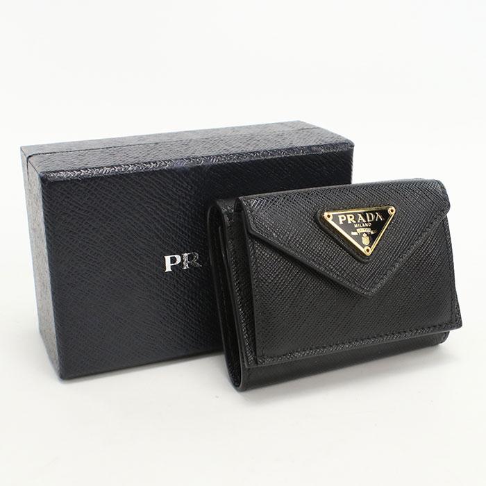 PRADA（プラダ） 中古良品 三折財布小銭入付き 1BH021 QHH F0002