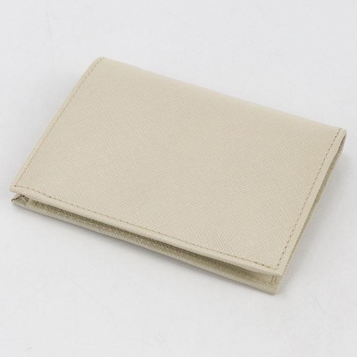 【中古良品】PRADA プラダ 二つ折り財布 1MV204 サフィアーノトライアングル レディース アイボリー PRADA（プラダ） 中古良品 二つ折り財布 1MV204 サフィアーノ