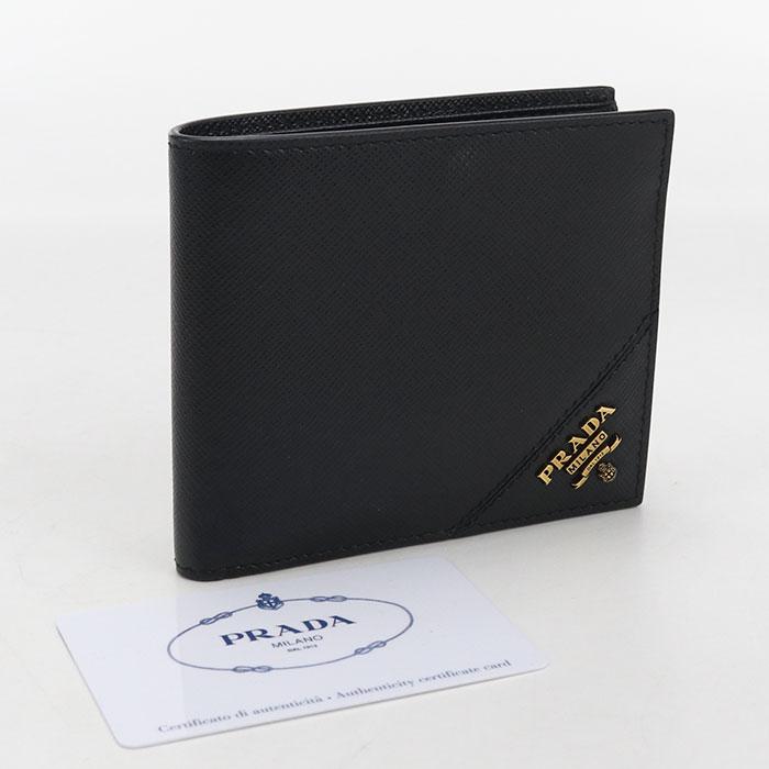 PRADA プラダ サフィアーノ 二つ折り財布 二つ折り財布 2MO738 レザー ブルー  メンズ【中古】 PRADA（プラダ） 中古 二つ折り財布 二折財布 メンズ ブランド