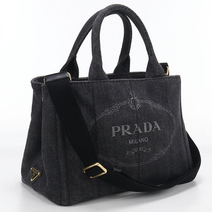 PRADA カナパ Sサイズ 1BG439 2WAY 黒 ストライプ柄 PRADA（プラダ） 中古良品 トートバッグ 1BG439 2WAY カナパ