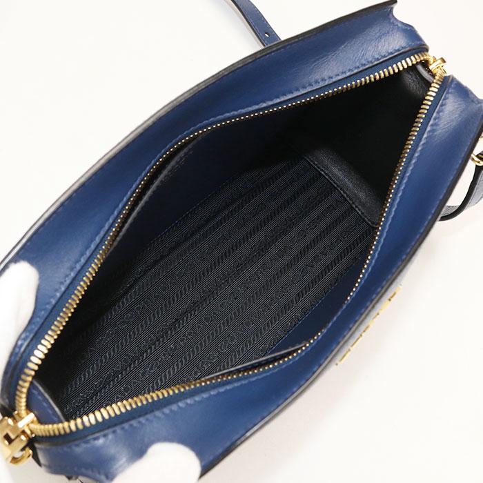 中古良品 PRADA プラダ 斜め掛け ショルダーバッグ 1BH104 レディース ネイビー