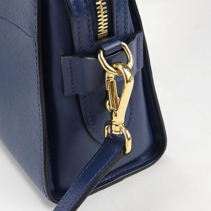中古良品 PRADA プラダ 斜め掛け ショルダーバッグ 1BH104 レディース ネイビー