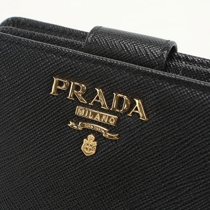 プラダ サフィアーノ 二つ折り財布 レザー 1ML018 レディース PRADA  中古 PRADA - 【中古】PRADA | プラダ サフィアーノ 二つ折り財布 1ML018