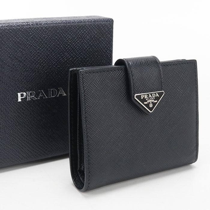 PRADA（プラダ） 中古良品 二つ折り財布 タブ財布 サフィアーノ メンズ