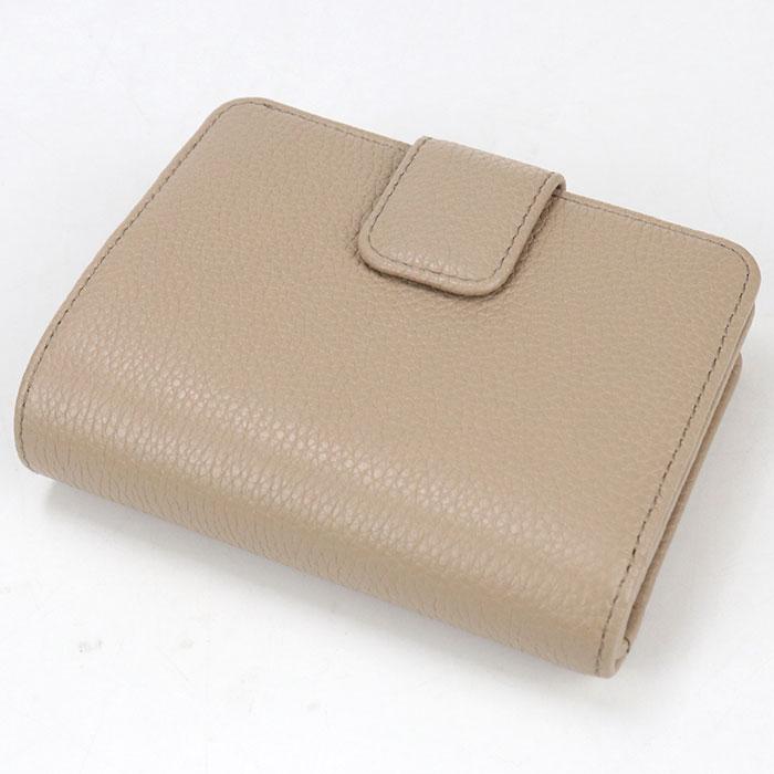 美品✨プラダ ヴィッテログレイン 二つ折り財布 レザー ベージュ ゴールド金具 PRADA（プラダ） 中古良品 二つ折り財布 ヴィッテログレインレザー