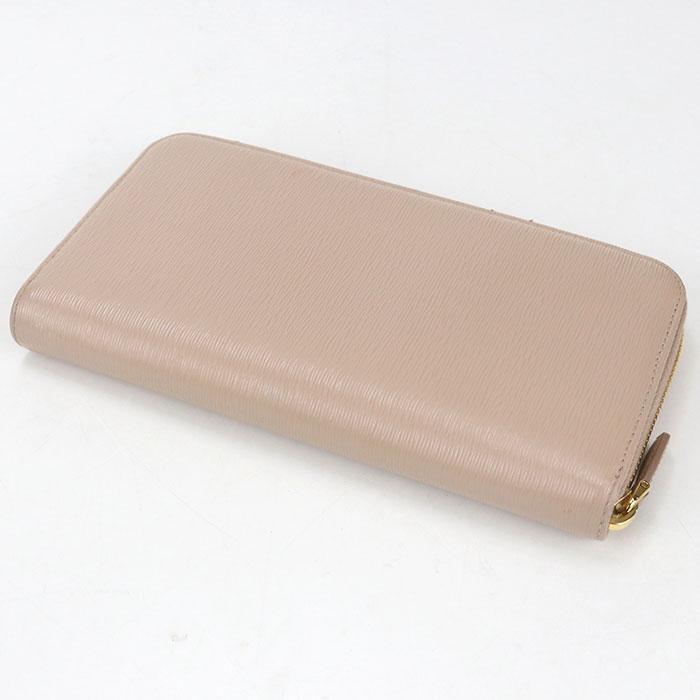 【最終値下げ】PRADA　ラウンドファスナー長財布　ベージュ PRADA（プラダ） 中古良品 長財布ラウンドファスナー ジップアラウンド