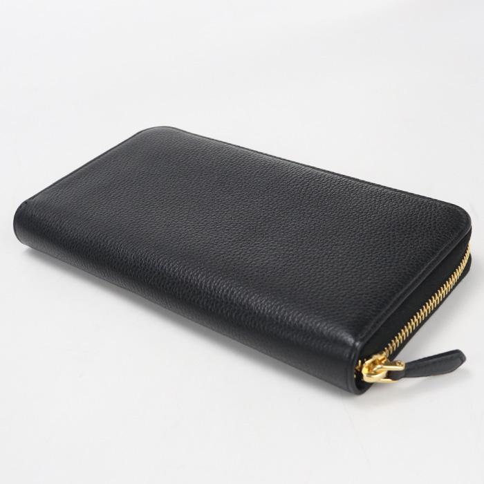 中古良品 PRADA プラダ 長財布ラウンドファスナー 1ML506 2E3A F0002 ジップアラウンド ヴィッテログレインレザー レディースの画像