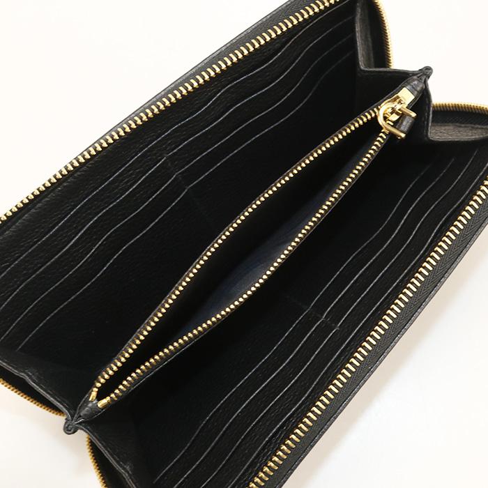 中古良品 PRADA プラダ 長財布ラウンドファスナー 1ML506 2E3A F0002 ジップアラウンド ヴィッテログレインレザー レディースの画像