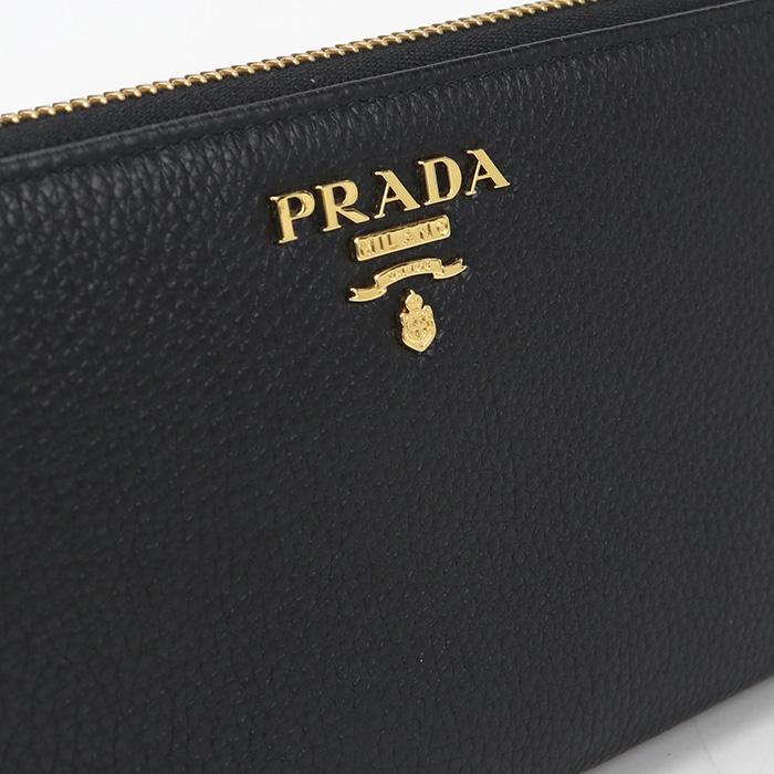 中古良品 PRADA プラダ 長財布ラウンドファスナー 1ML506 2E3A F0002 ジップアラウンド ヴィッテログレインレザー レディースの画像