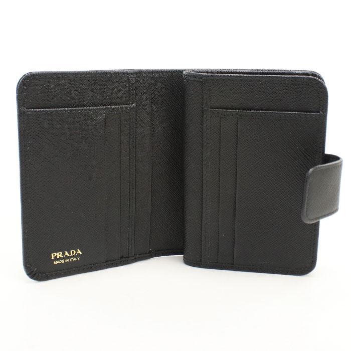 PRADA（プラダ） 中古・未使用 二つ折り財布 レディース ブラック