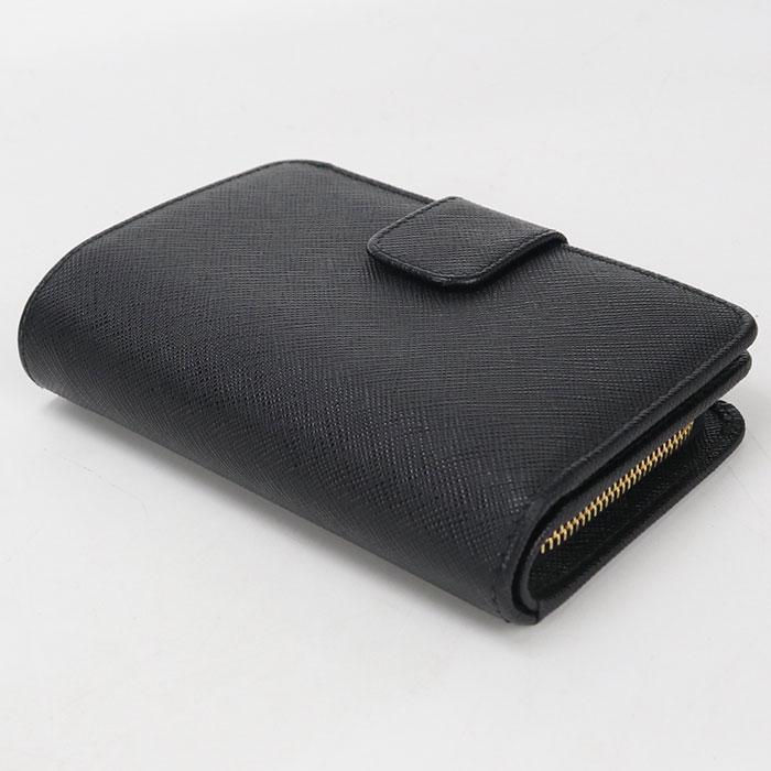 PRADA プラダ　二つ折り財布　1ML225 ブラック　サフィアーノレザー PRADA（プラダ） 中古良品 二つ折り財布 1ML225 サフィアーノレザー