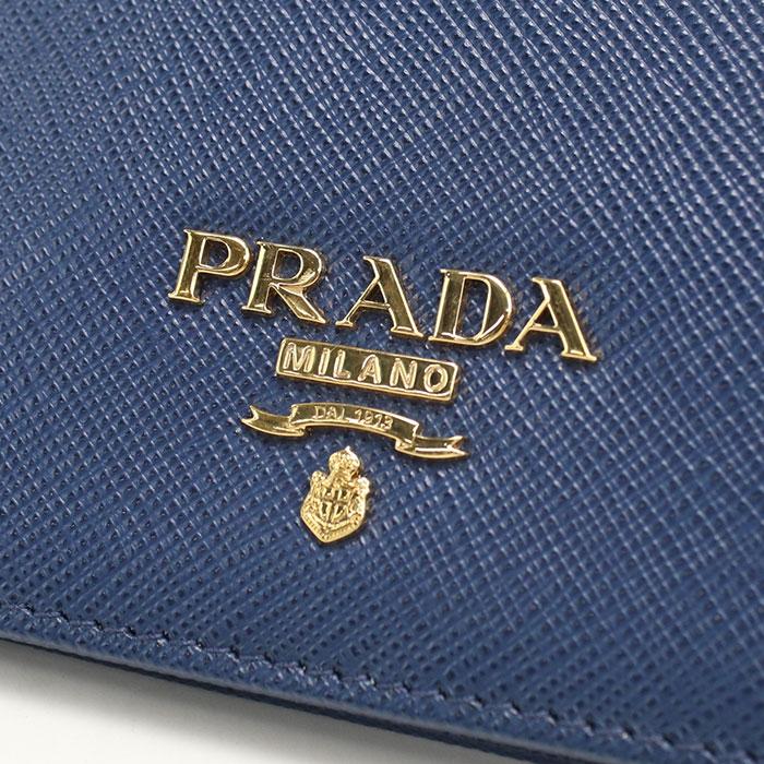 【美品】プラダ 二つ折り財布 サフィアーノレザー ネイビー PRADA（プラダ） 中古・未使用 二つ折り財布 1MV204 QWA F0016