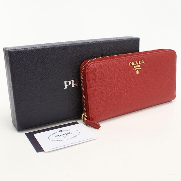 PRADA ラウンド ファスナー 長財布 1ML506 サフィアーノ レザー黒赤 PRADA（プラダ） 中古・未使用 長財布ラウンドファスナー 1ML506
