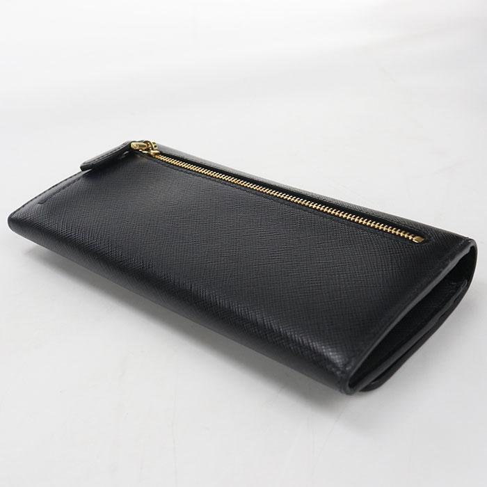 プラダ 人気 サフィアーノ レザー 財布 黒 1MH132_2EBW_F0002 PRADA（プラダ） 中古良品 長財布二折 1MH132 2EBW F0002 サフィアーノ