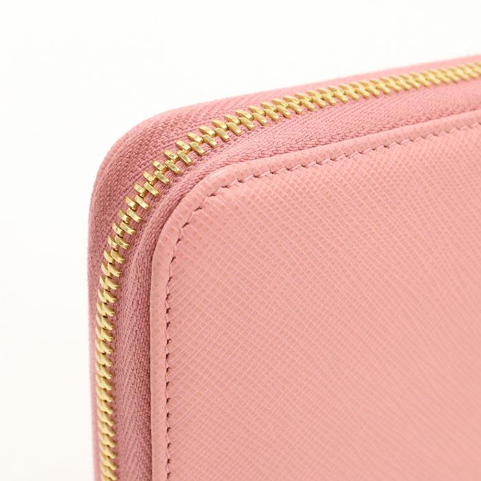 レディース PRADA プラダ 長財布 サフィアーノ ピンク レザー ラウンド 