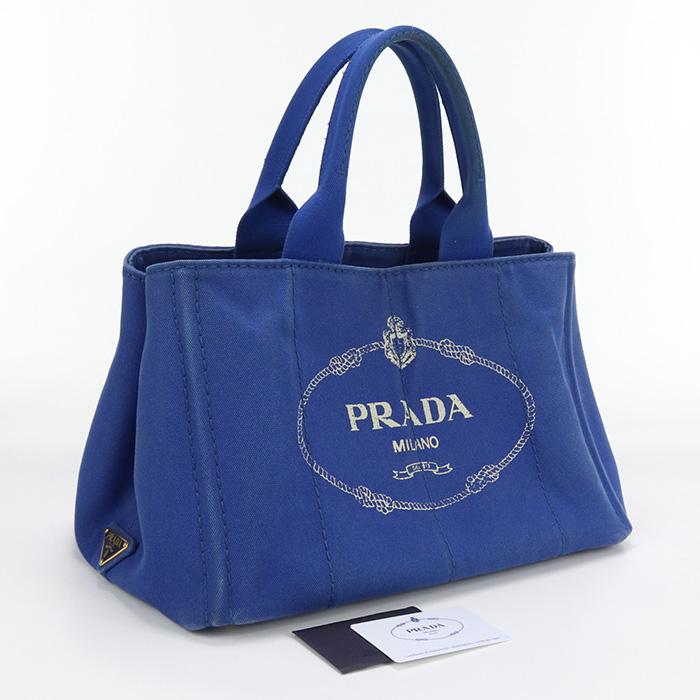 PRADA / DENIM CANAPA/デニムカナパ/状態考慮ハンドバッグ/デニム/IDG/B1877B PRADA◇DENIM CANAPA/デニムカナパ/状態考慮ハンドバッグ/デニム/IDG